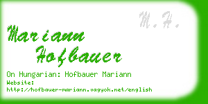 mariann hofbauer business card